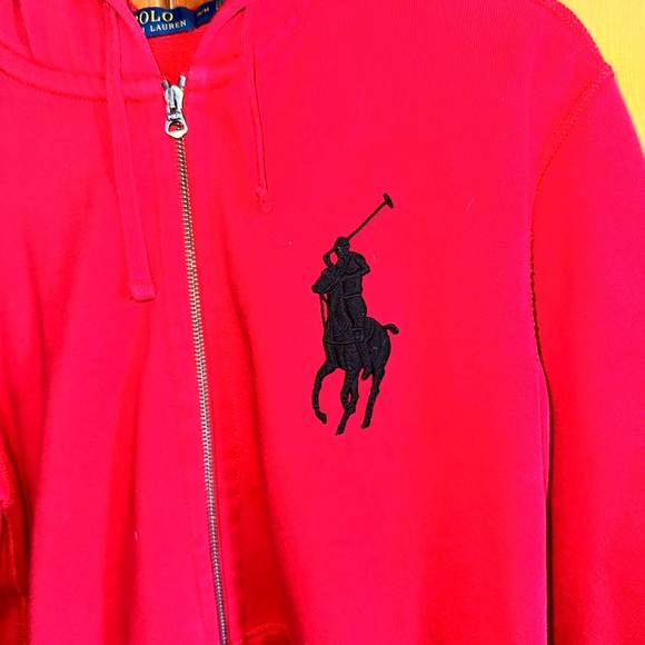 Polo Red Zip-Up Hoodie with Logo - Picture 2 of 3
